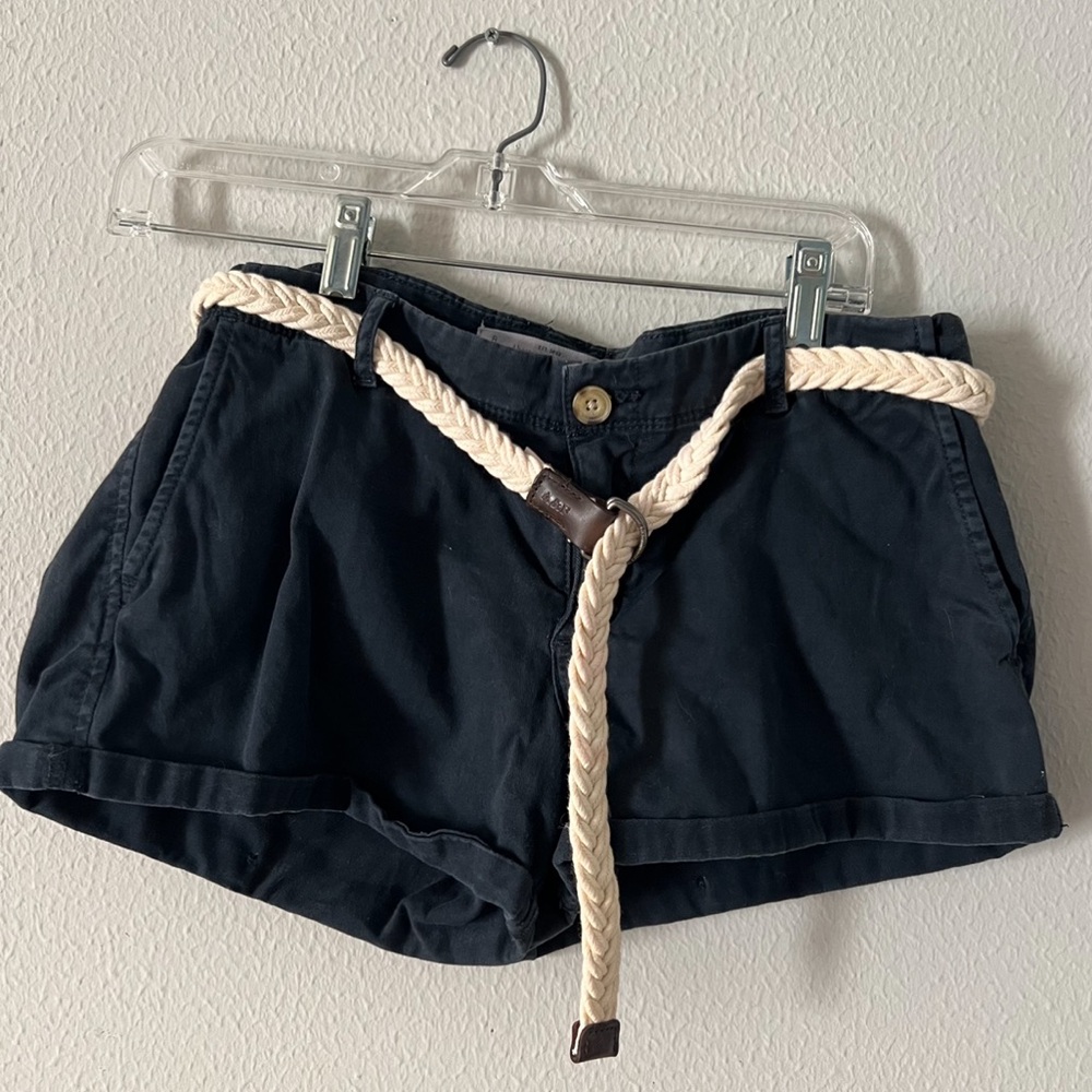 Abercrombie & Fitch Navy Short Shorts W/ Belt